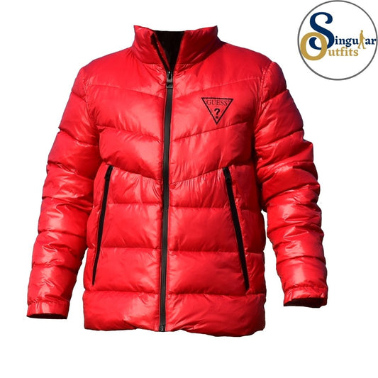 Chamarra Fina de Hombre SO-OR-111AN188 Red Singular Outfits Guess Quilted Men's Jacket Front