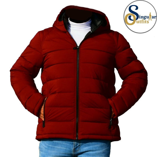 Chamarra Fina de Hombre TM-W224317 Red Singular Outfits HFX Quilted Men's Jacket Front