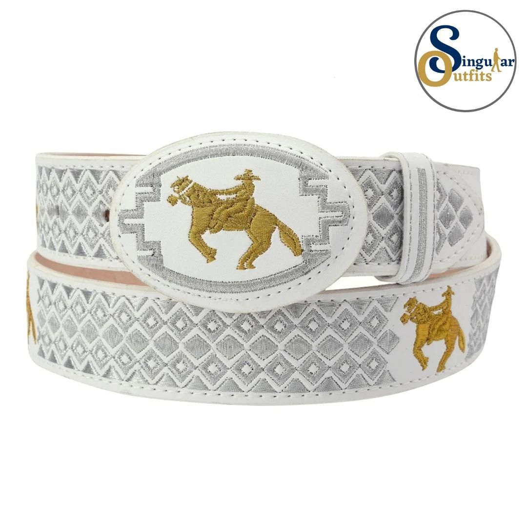Cinto charro bordado de piel para hombre SO-TM13102 embroidered charro leather belt for men