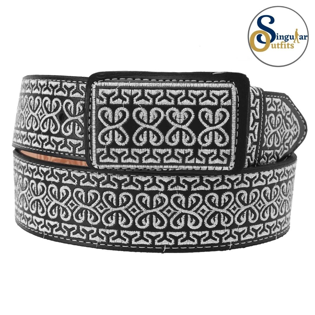 Cinto charro bordado de piel para hombre SO-TM13183 embroidered charro leather belt for men