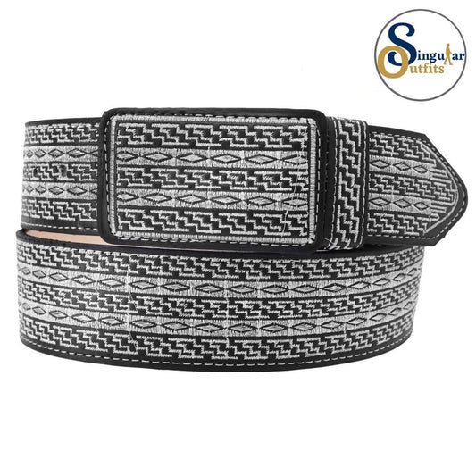 Cinto charro bordado de piel para hombre SO-TM13186 embroidered charro leather belt for men