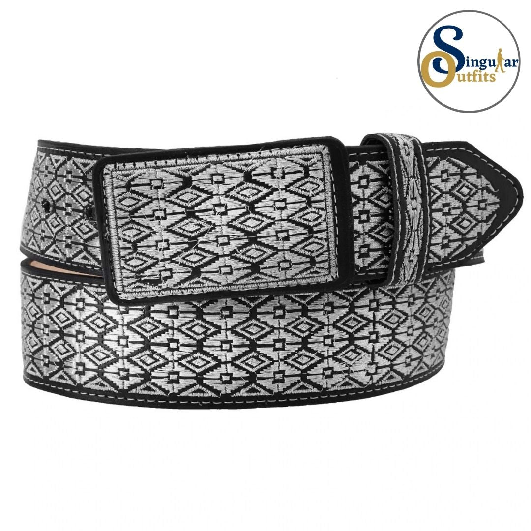 Cinto charro bordado de piel para hombre SO-TM13191 embroidered charro leather belt for men