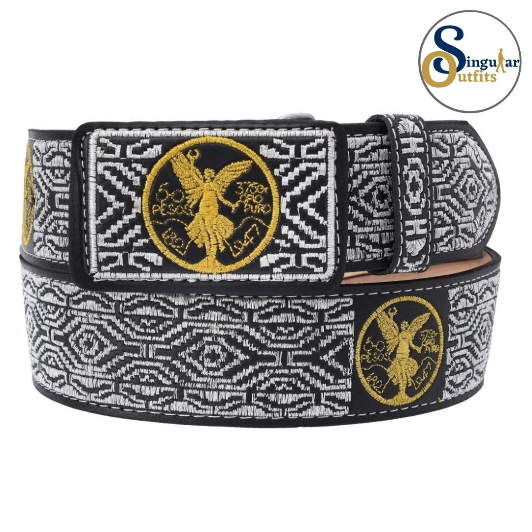 Cinto charro bordado de piel para hombre SO-TM13194 embroidered charro leather belt for men