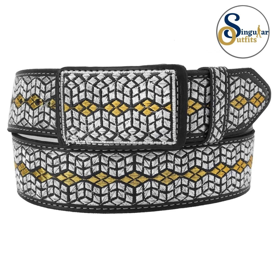 Cinto charro bordado de piel para hombre SO-TM13195 embroidered charro leather belt for men