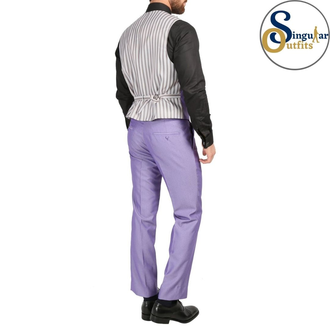 DAXSON Slim Fit 3 Piece Tuxedo Ultra Violet Shawl Lapel Singular Outfits Esmoquin Solapa Chal Back