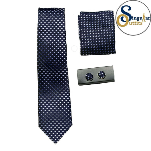 Formal Dress Necktie Box Set OR-0013 Singular Outfits Corbata Pañuelo y Gemelos de Hombre