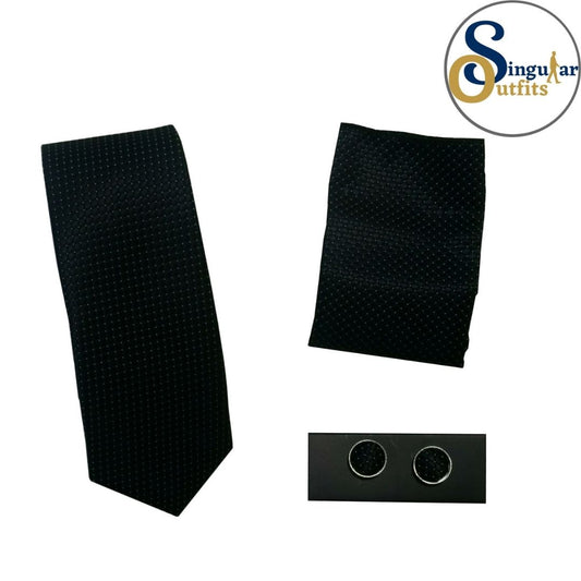 Formal Dress Necktie Box Set OR-0020 Singular Outfits Corbata Pañuelo y Gemelos de Hombre