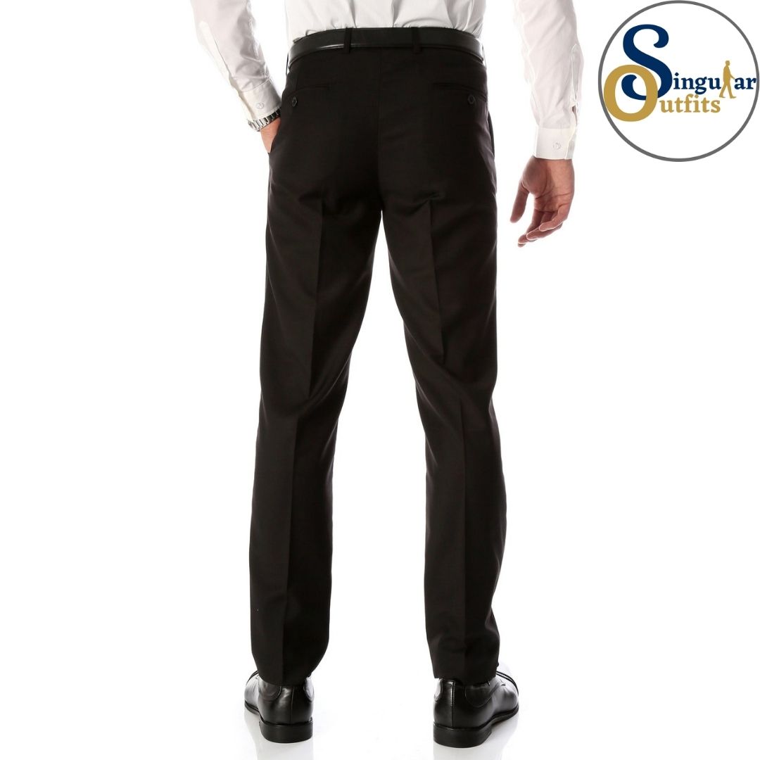 HALO Slim Fit Flat Front Formal Dress Pants Black Singular Outfits Pantalones Formales de Vestir  Back