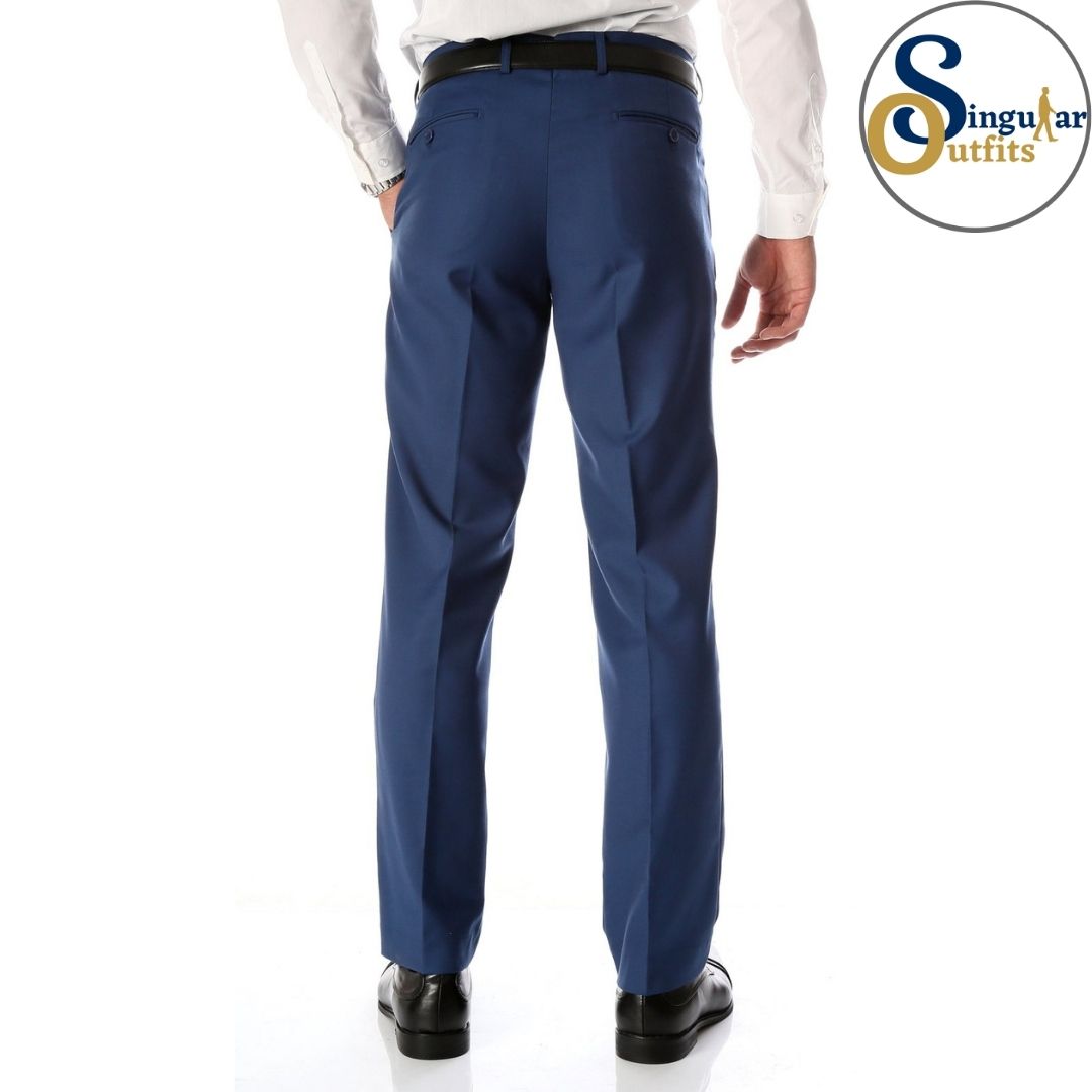 HALO Slim Fit Flat Front Formal Dress Pants Indigo Singular Outfits Pantalones Formales de Vestir Back