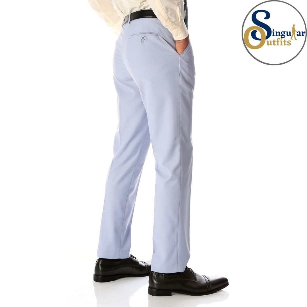 HALO Slim Fit Flat Front Formal Dress Pants White Singular Outfits Pantalones Formales de Vestir Back Side