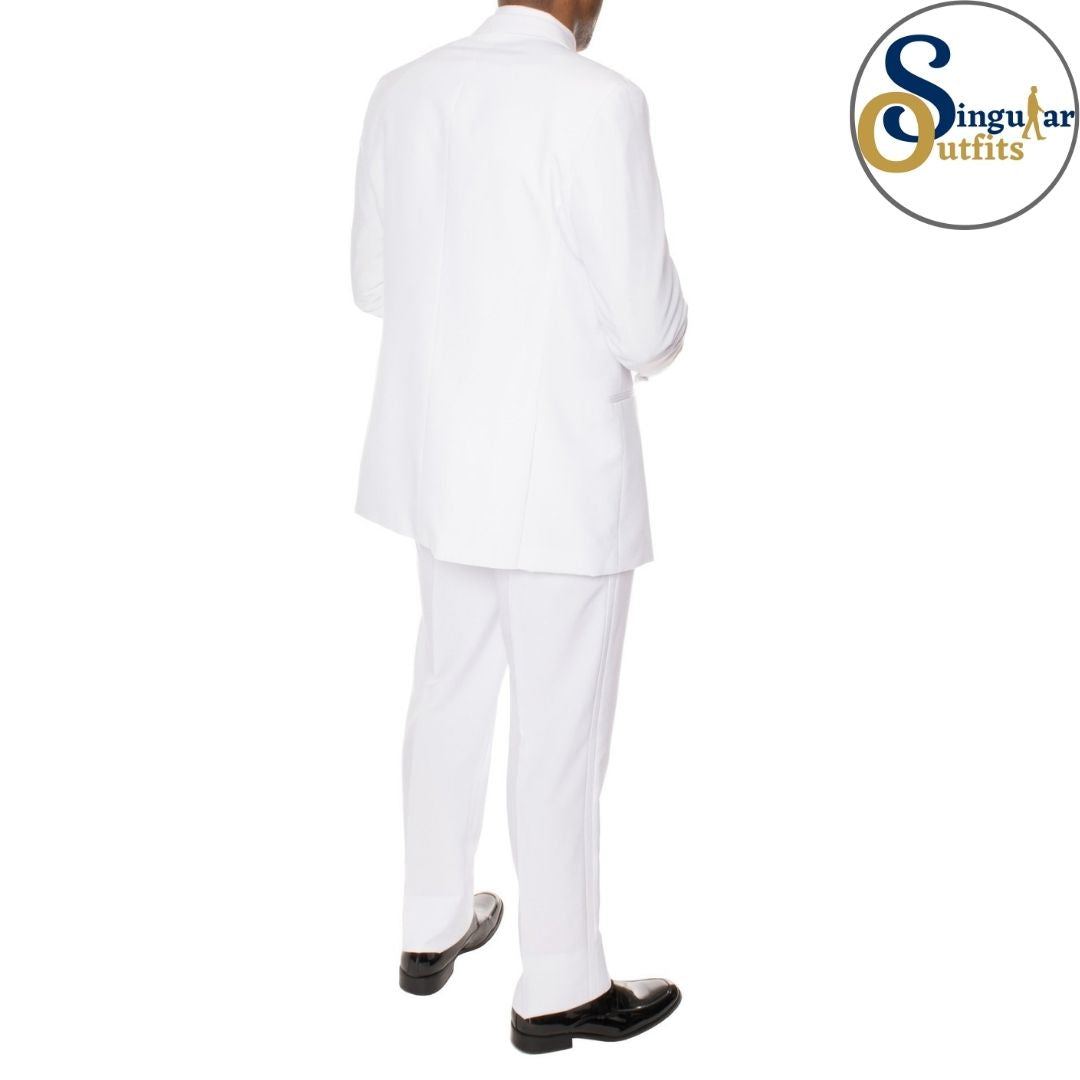 MMTUX Slim Fit 3 Piece Tuxedo White Notch Lapel Singular Outfits Esmoquin Solapa Muesca Back