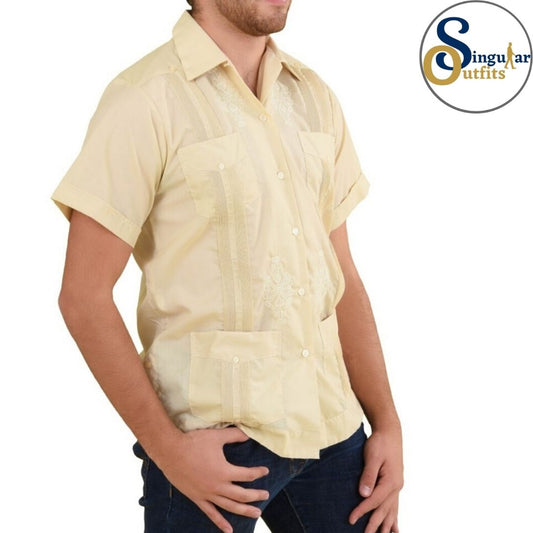 Mexican Guayabera Shirt SO-TM78111 Singular Outfits Camisa de Manta Guayabera