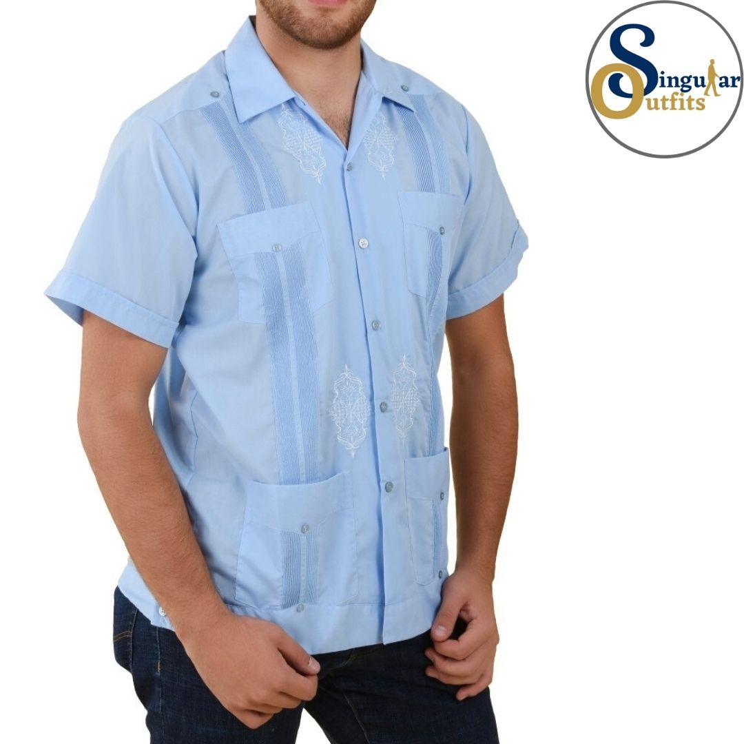 Guayabera Shirt SO-TM78113 Blue - Main Image