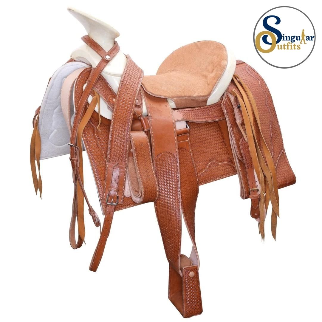 Montura charra Mexicana cantina cuadrada miel SO-WD1081 Mexican Charro Horse Saddle
