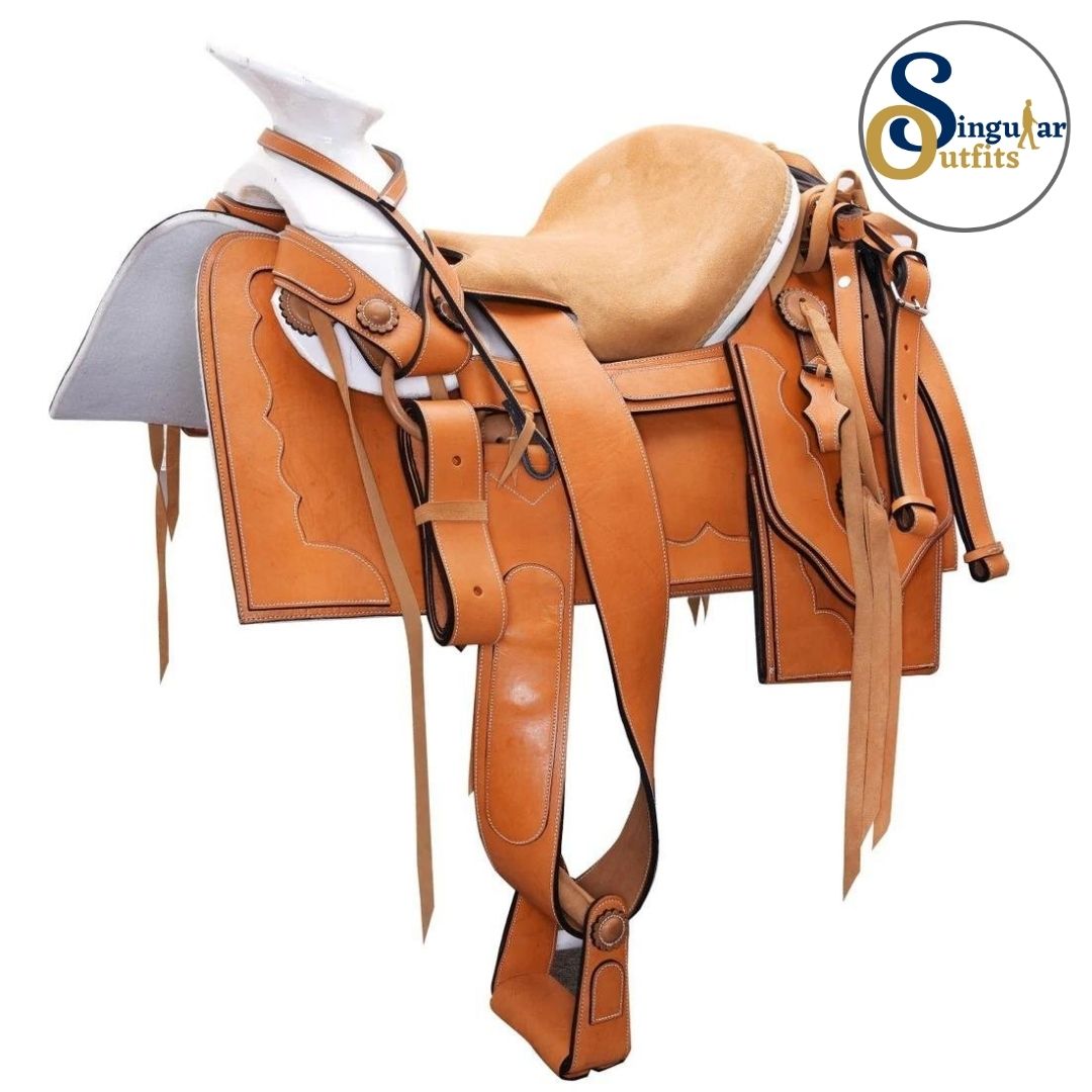 Montura charra Mexicana miel cantina cuadrada SO-WD1078 Mexican Charro Horse Saddle