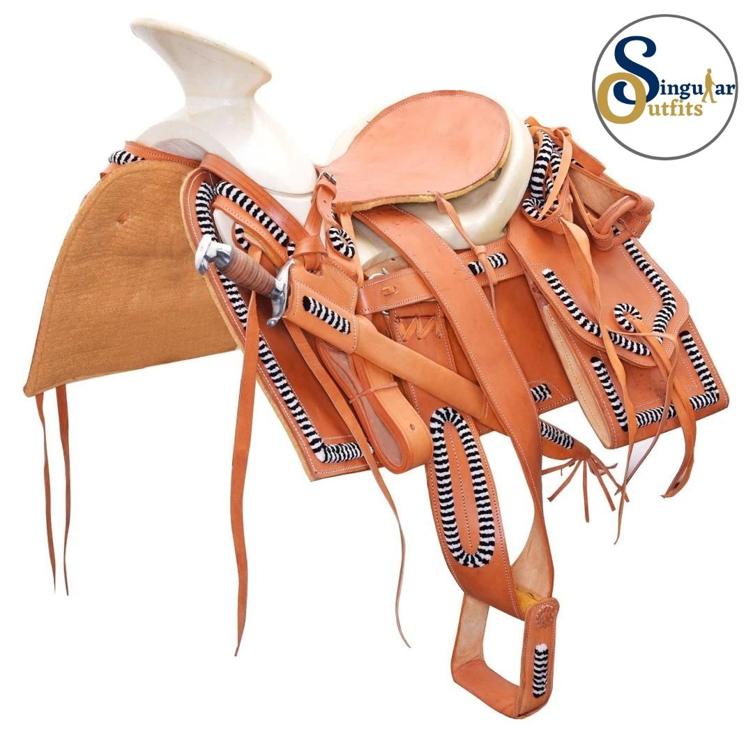Montura charra Mexicana miel cantina cuadrada SO-WD1079 Mexican Charro Horse Saddle