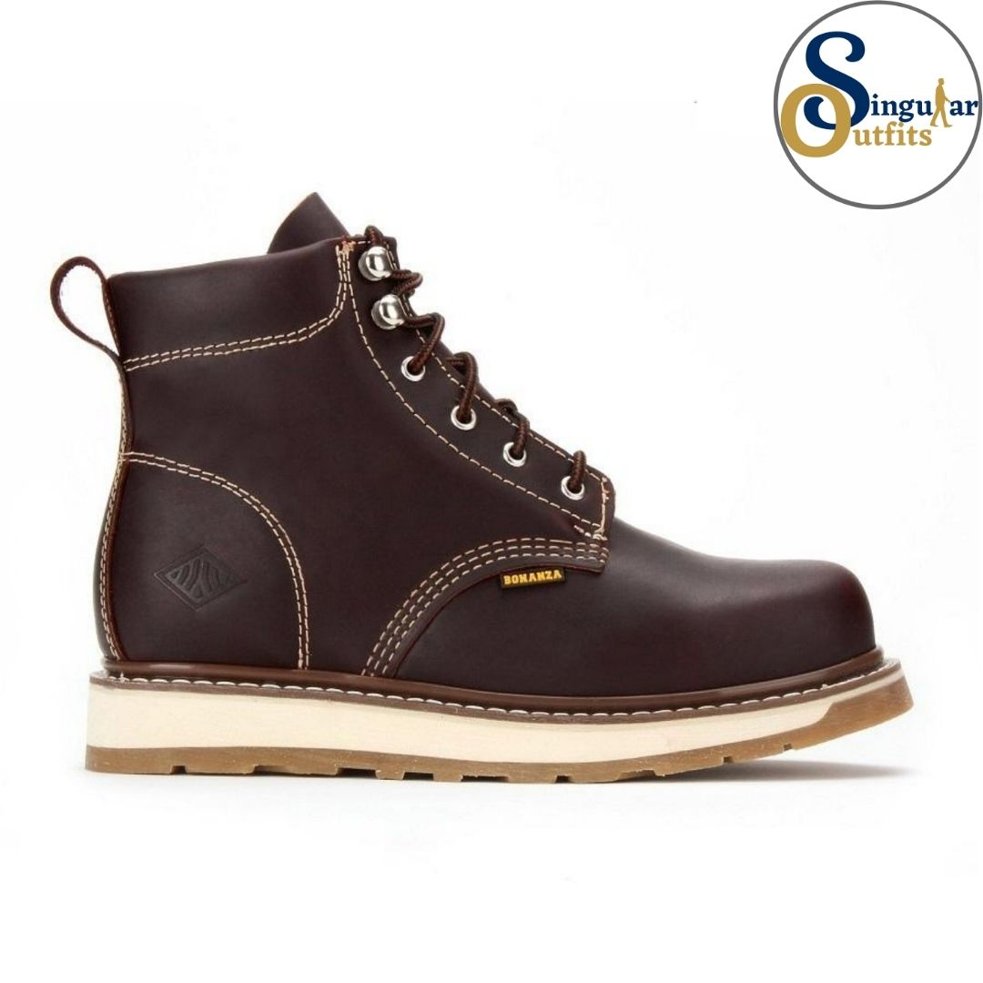 Round Toe Dual Density Work Boots SO-BA642 Burgundy Singular Outfits Botas de Trabajo Vino