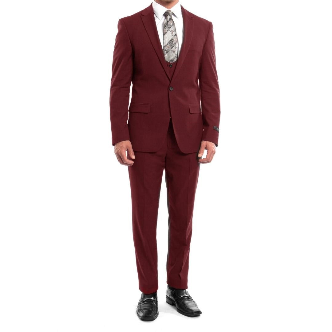 Traje Formal de Tres Piezas Corte Ajustado de hombre solapa de pico SO-M255US05 Three Piece Formal Suit Slim Fit