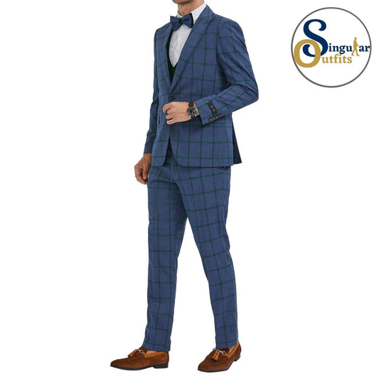 Traje Formal de Tres Piezas Corte Delgado de hombre solapa de pico SO-M351SK03 Three Piece Formal Suit Skinny Fit for Men Peak Lapel