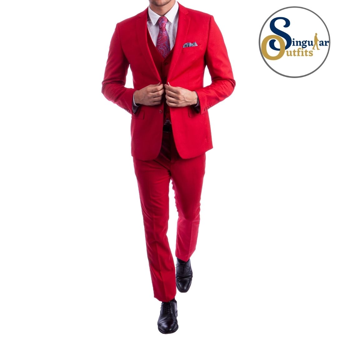 Traje Formal de Tres Piezas Corte Ultra Ajustado de hombre solapa de Muesca SO-M282SK10 Three Piece Formal Suit Ultra Slim Fit for Men Notch Lapel