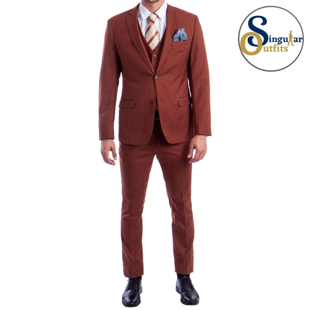 Traje Formal de Tres Piezas Corte Ultra Ajustado de hombre solapa de Muesca SO-M282SK12 Three Piece Formal Suit Ultra Slim Fit for Men Notch Lapel