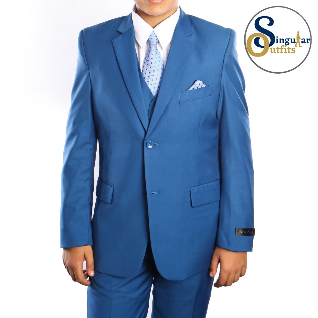 Traje Formal de Tres Piezas para niño Corte Clasico de Hombre Solapa de Muesca SO-B36309 Three Piece Formal Suit for Kids Classic Fit for Men Notch Lapel