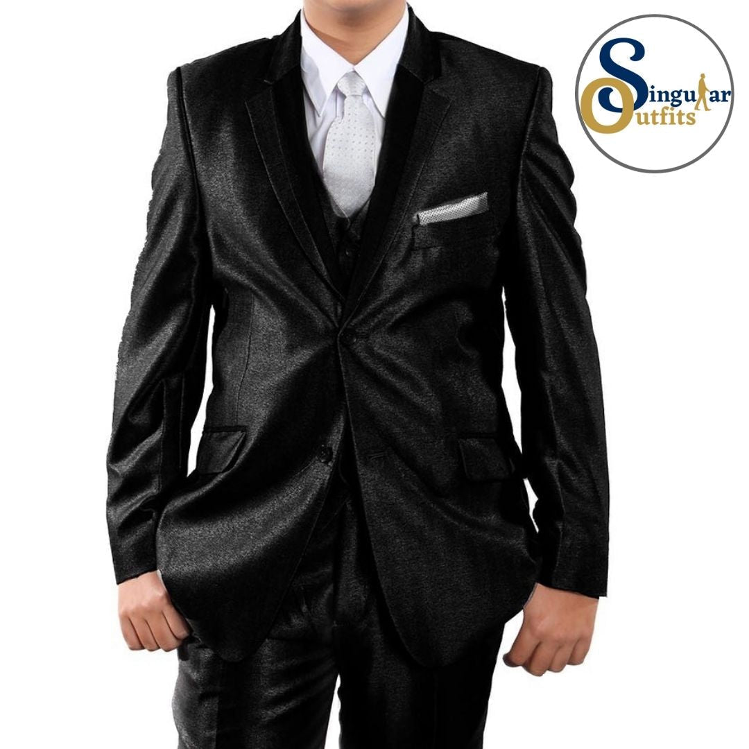 Traje Formal de Tres Piezas para niño Corte Clasico de Hombre Solapa de Muesca SO-B37801 Three Piece Formal Suit  for Kids Classic Fit for Men Notch Lapel