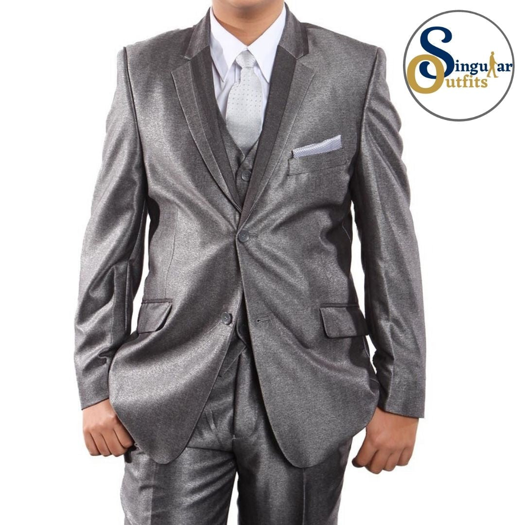 Traje Formal de Tres Piezas para niño Corte Clasico de Hombre Solapa de Muesca SO-B37803 Three Piece Formal Suit  for Kids Classic Fit for Men Notch Lapel