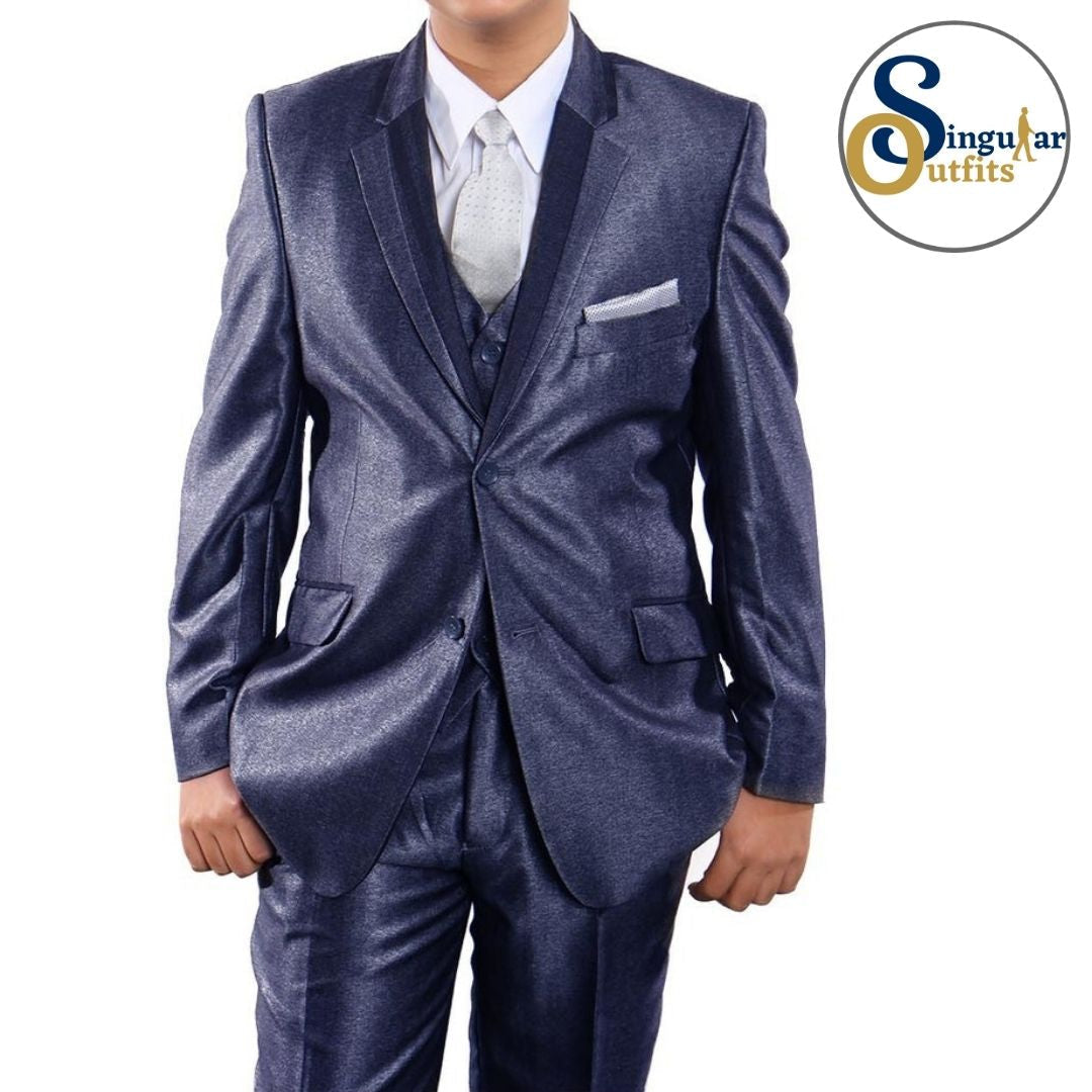 Traje Formal de Tres Piezas para niño Corte Clasico de Hombre Solapa de Muesca SO-B37804 Three Piece Formal Suit  for Kids Classic Fit for Men Notch Lapel