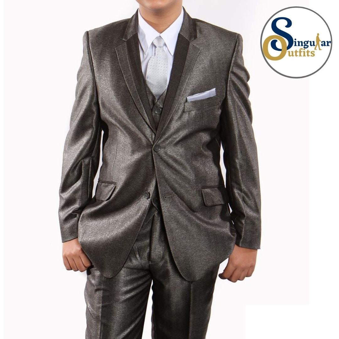 Traje Formal de Tres Piezas para niño Corte Clasico de Hombre Solapa de Muesca SO-B37805 Three Piece Formal Suit for Kids Classic Fit for Men Notch Lapel