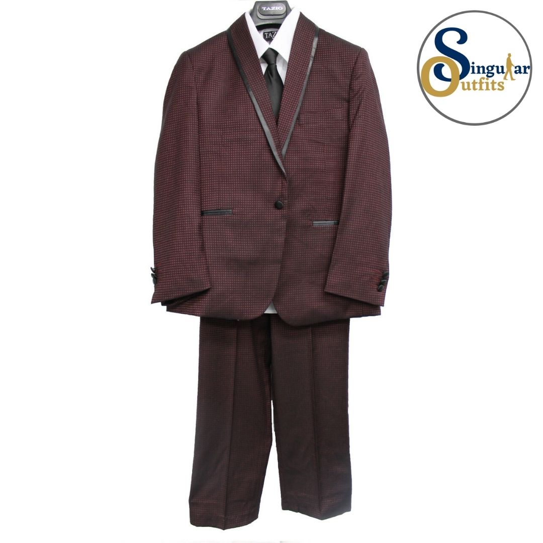 Traje Formal de Tres Piezas para niño Corte Regular Solapa de Chal SO-B39304 Three Piece Formal Suit for Kids Regular Fit for Men Shawl Lapel