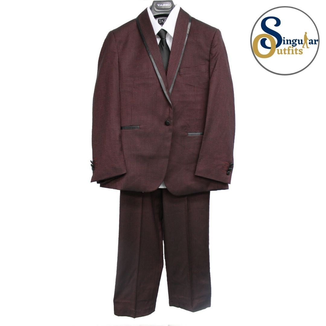Traje Formal de Tres Piezas para niño Corte Regular Solapa de Chal SO-B39304 Three Piece Formal Suit for Kids Regular Fit for Men Shawl Lapel