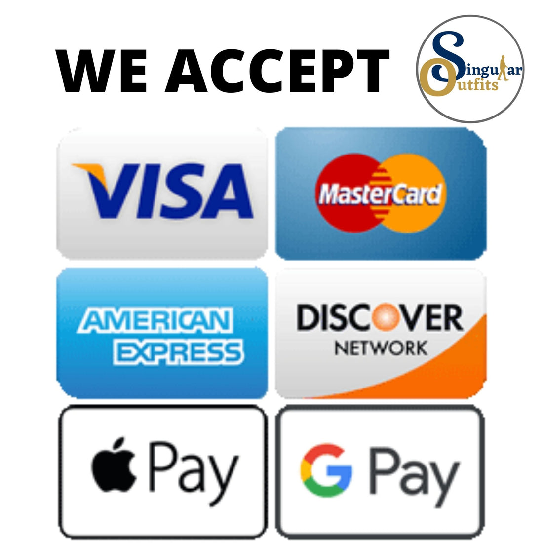 Forms of payment Singular Outfits formas de pago 
