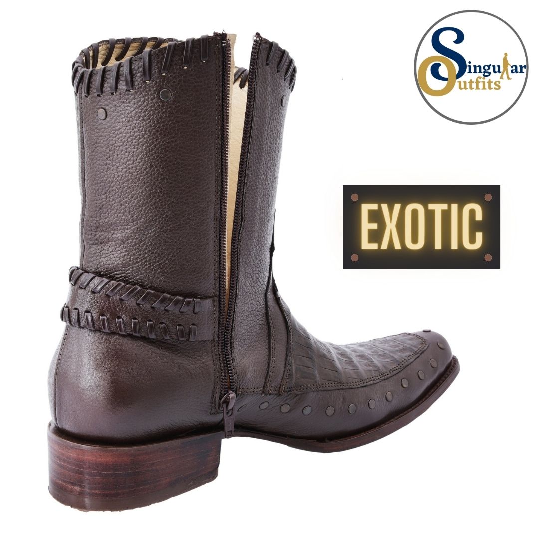 Botas vaqueras exoticas SO-WD0017 cocodrilo Singular Outfits exotic western cowboy boots crocodile side