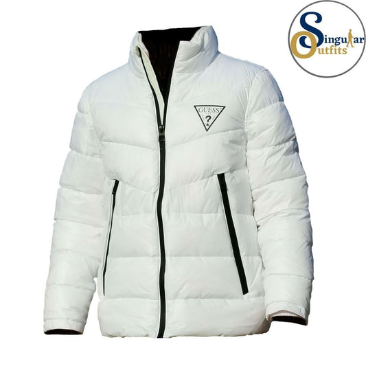 Chamarra Fina de Hombre SO-OR-111AN188 White Singular Outfits Guess Quilted Men's Jacket Front