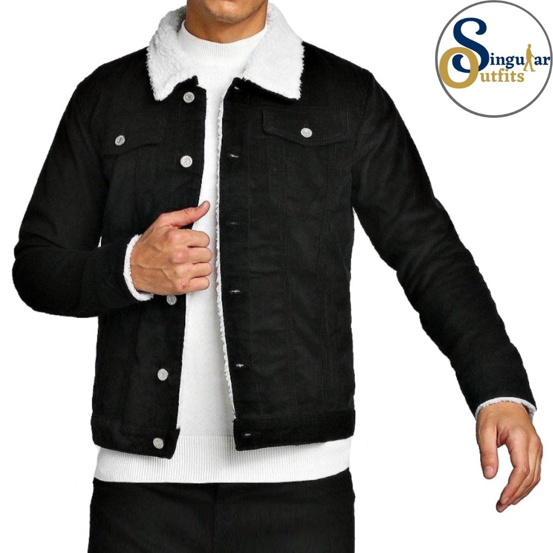 Chamarra Fina de Hombre TM-CM142262 Black Singular Outfits Calvin Klein Faux Wool Men's Jacket Front