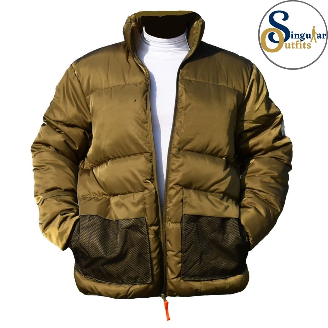 Chamarra Fina de Hombre TM-L412425 Olive Singular Outfits WESC VEGAN Quilted Men's Jacket Front