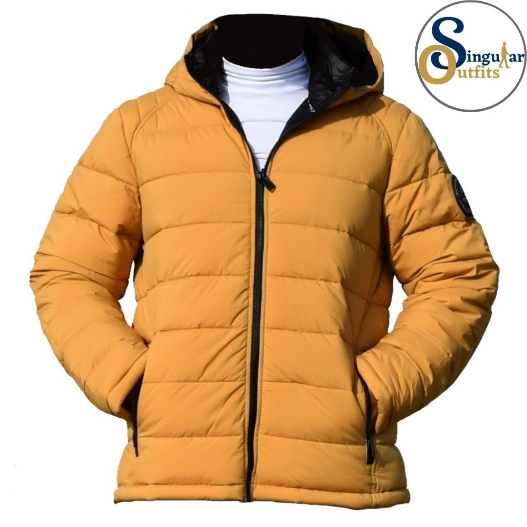 Chamarra Fina de Hombre TM-W224317 Mustard Singular Outfits HFX Quilted Men's Jacket Front