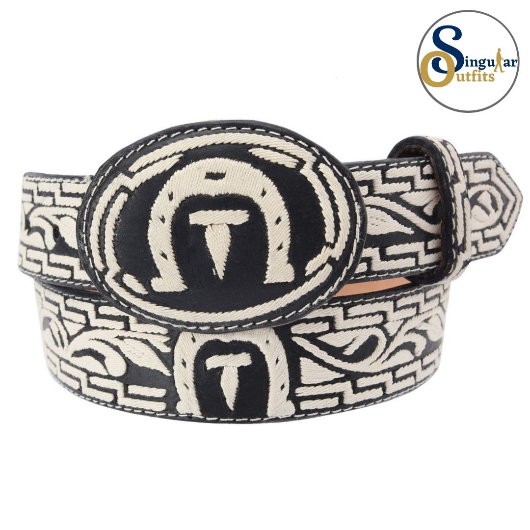 Cinto charro bordado de piel imitación de pita para hombre SO-TM13210 embroidered charro leather belt for men