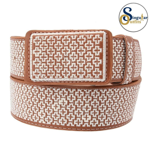 Cinto charro bordado de piel para hombre SO-TM13176 embroidered charro leather belt for men