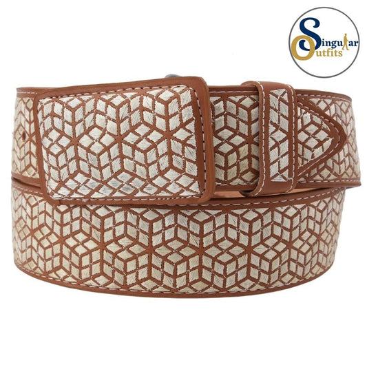 Cinto charro bordado de piel para hombre SO-TM13177 embroidered charro leather belt for men