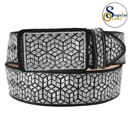 Cinto charro bordado de piel para hombre SO-TM13181 embroidered charro leather belt for men