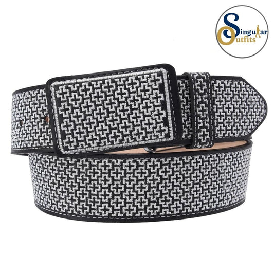 Cinto charro bordado de piel para hombre SO-TM13184 embroidered charro leather belt for men