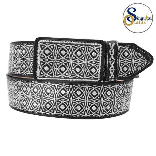 Cinto charro bordado de piel para hombre SO-TM13189 embroidered charro leather belt for men