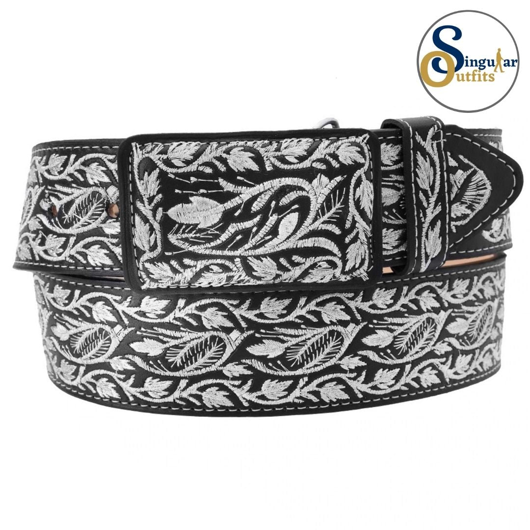 Cinto charro bordado de piel para hombre SO-TM13190 embroidered charro leather belt for men
