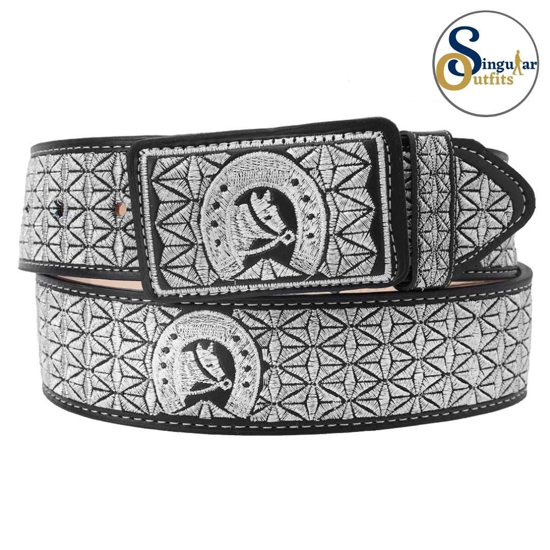 Cinto charro bordado de piel para hombre SO-TM13198 embroidered charro leather belt for men