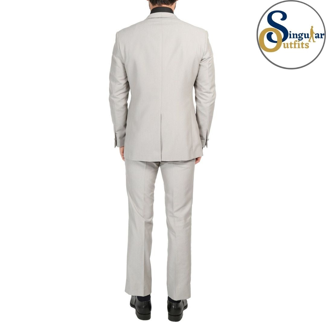 DAXSON Slim Fit 3 Piece Tuxedo Gray Shawl Lapel Singular Outfits Esmoquin Solapa Chal Back