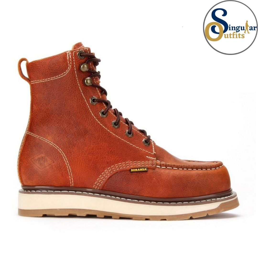 Dual Density Moc Toe Work Boots SO-BA812 Light Brown Singular Outfits Botas de Trabajo Cafe