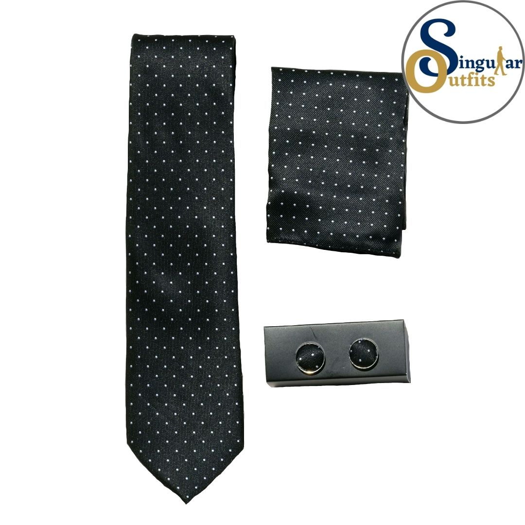 Formal Dress Necktie Box Set OR-0015 Singular Outfits Corbata Pañuelo y Gemelos de Hombre