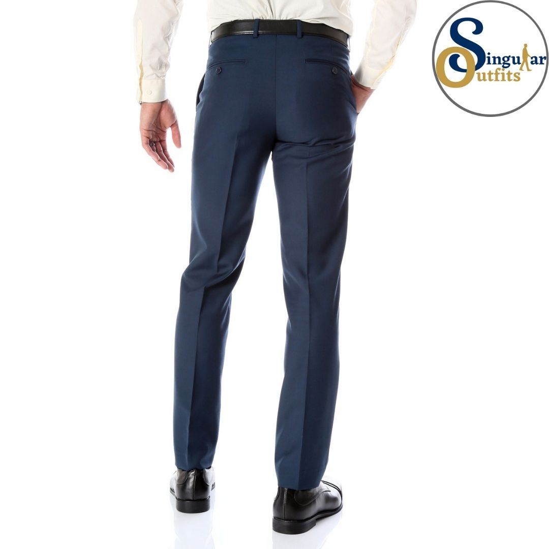 HALO Slim Fit Flat Front Formal Dress Pants Navy Singular Outfits Pantalones Formales de Vestir Back